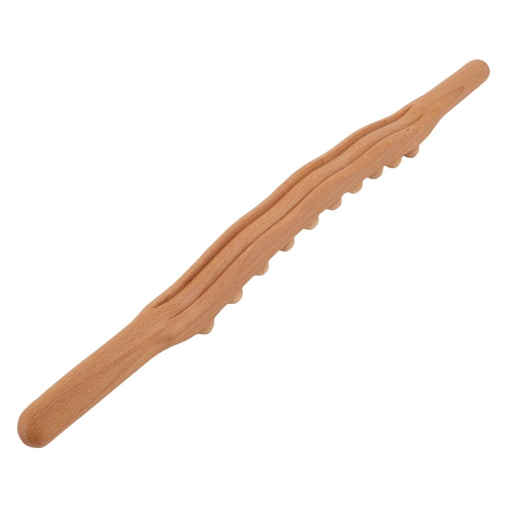 Guasha Wood Stick Tool Double Row 20 Beads Manual Handheld Wooden Massage Tool for Full Body