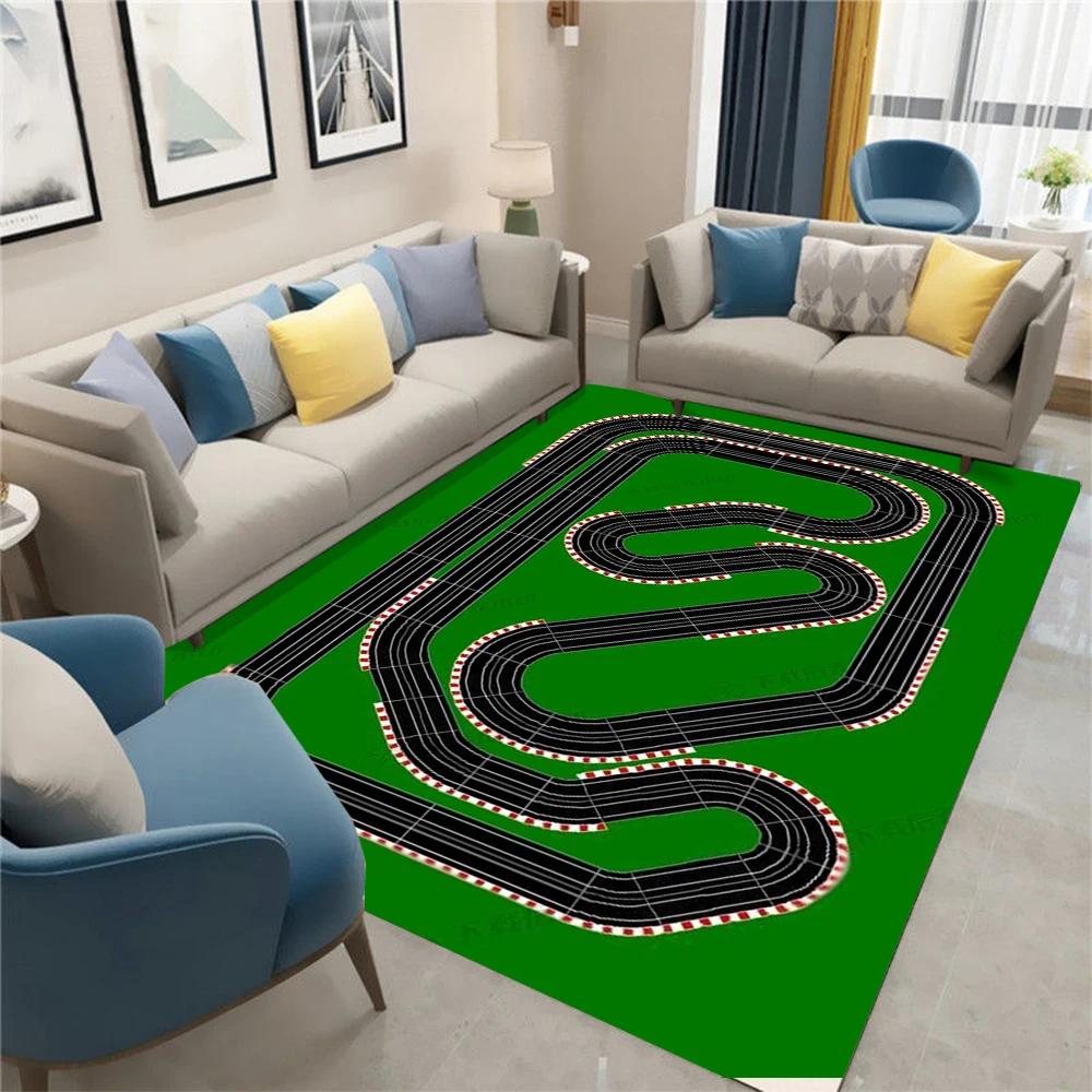 Car Runway Area Rug Non-Slip Doormat for Kitchen Living Room Bedroom Cute Floor Mat Retro Home Decor Carpet
