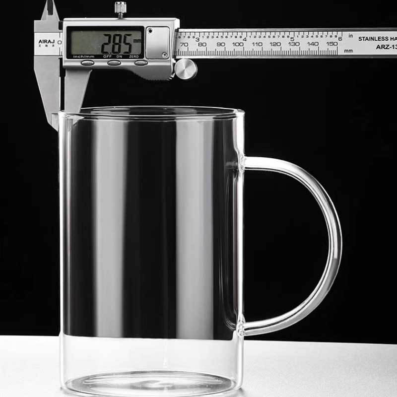 High-borosilicate Glass Tea Cup Fall Resistant Transparency Mug with Lid -20℃~150℃ Resistant Coffee and Beer Cup