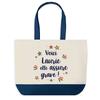 Tote Bag - PLANETEE - Laurie She's Really Good - Blue Background - Cotton 40x45 Cm - Large Size