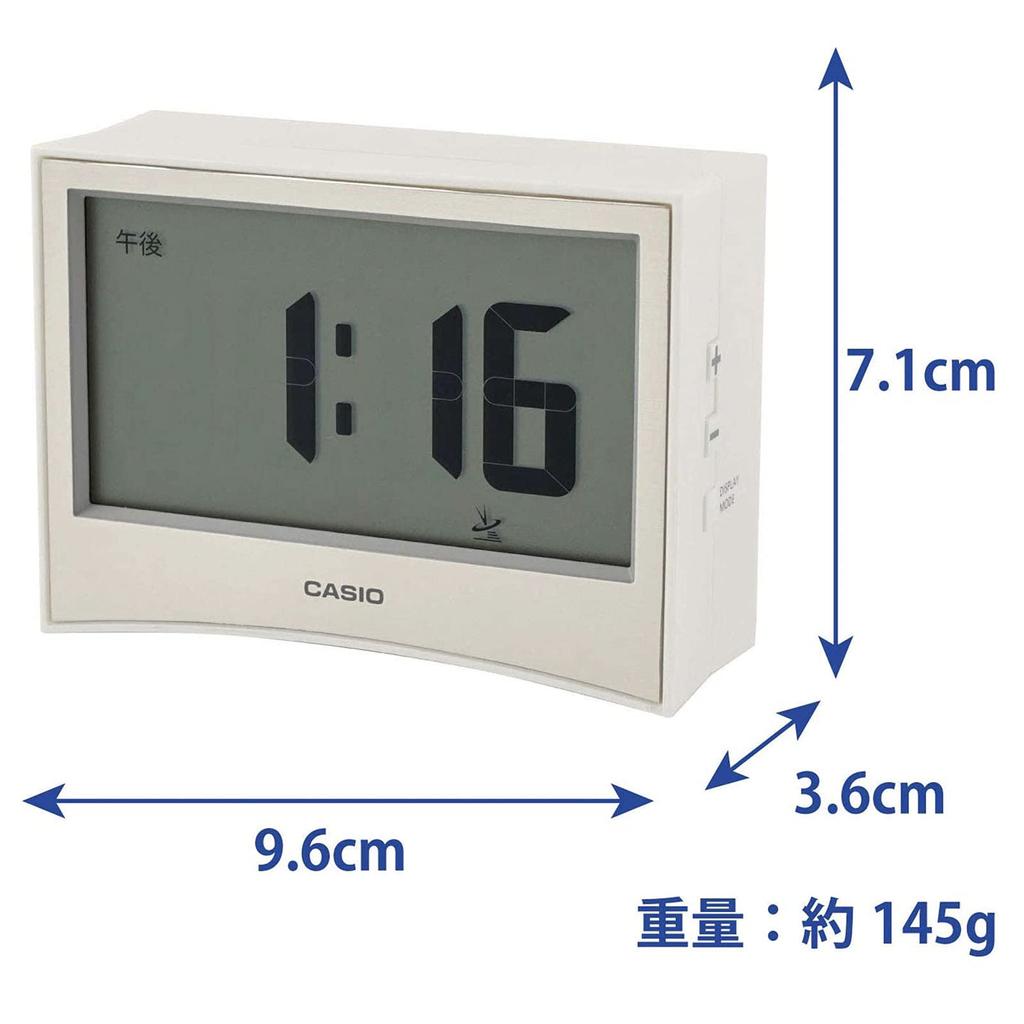CASIO Alarm Clock, Radio-Controlled, White, Digital, Temperature, Humidity, Calendar, Timer, DQD-S01J-7JF