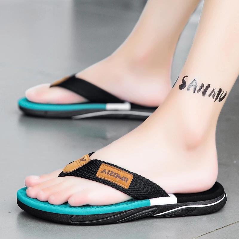 Man House Flip Flops Summer Breathable Beach Shoes EVA Slippers Sandals Men Flip Flops Soft Slippers Home Clogs Slides