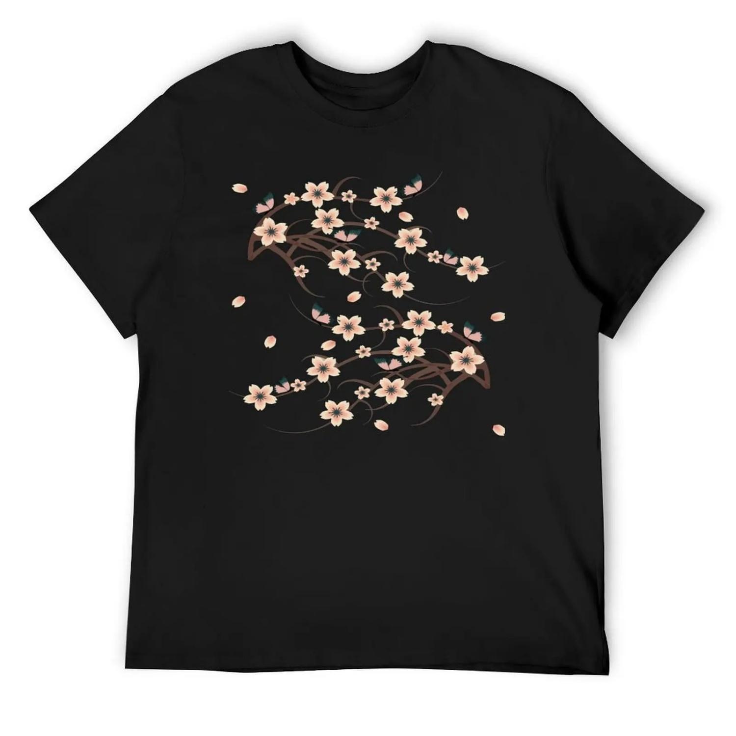 

Cherry Blossom with butterflieswatercolor fashionDesigns T-Shirt for a boy rapper graphic tees custom t-shirts sweat shirts, men XXXXXL