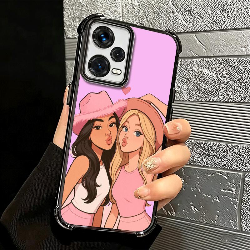 Best Friends Forever Girls Plating Phone Case For Xiaomi Redmi Note 14 15 Pro Plus 13 12 11 11S 11T 10 9S 9 5G Anti-Fall Airabag