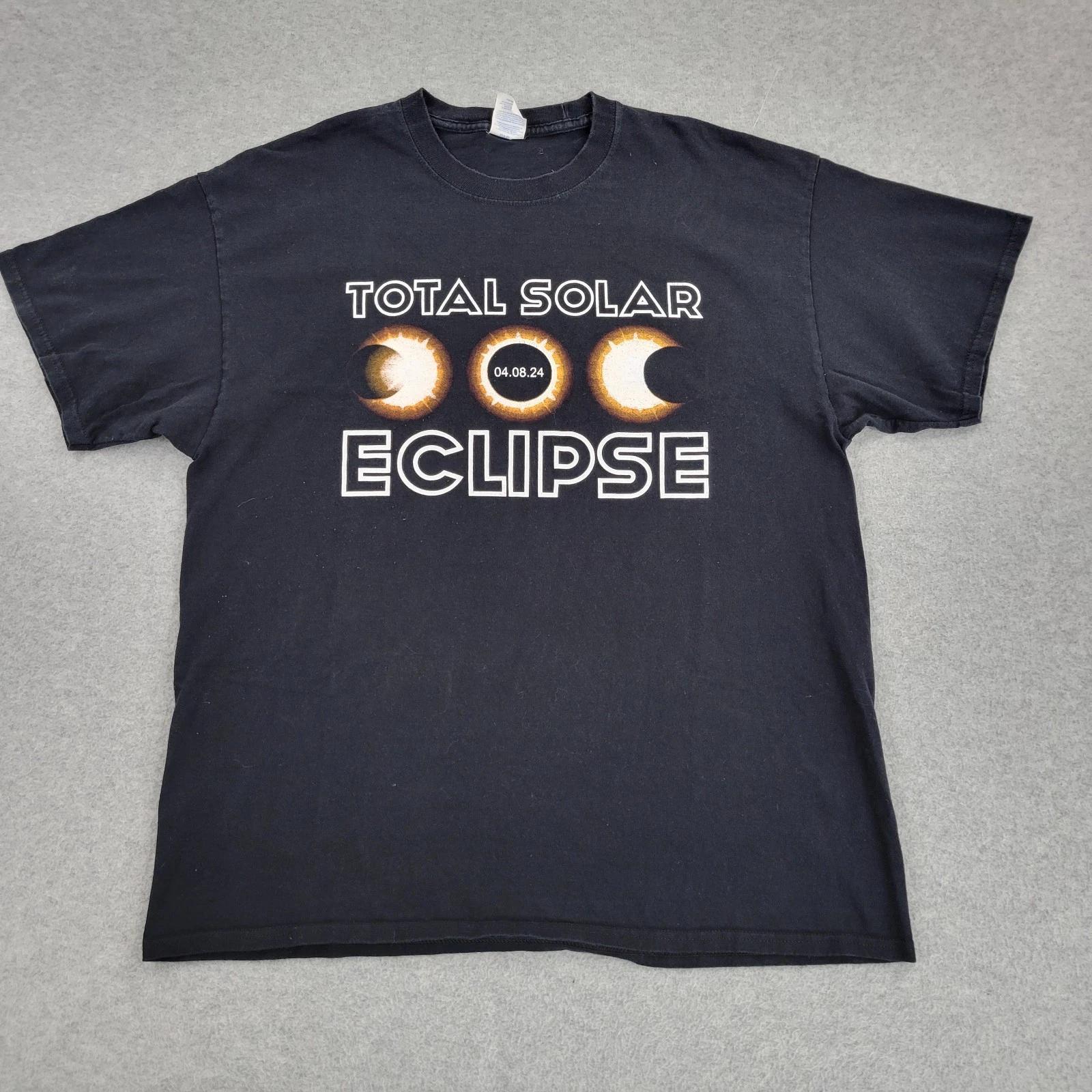 Total Solar Eclipse Shirt Mens XL Black April 8 2024 Graphic Sun Blackout L