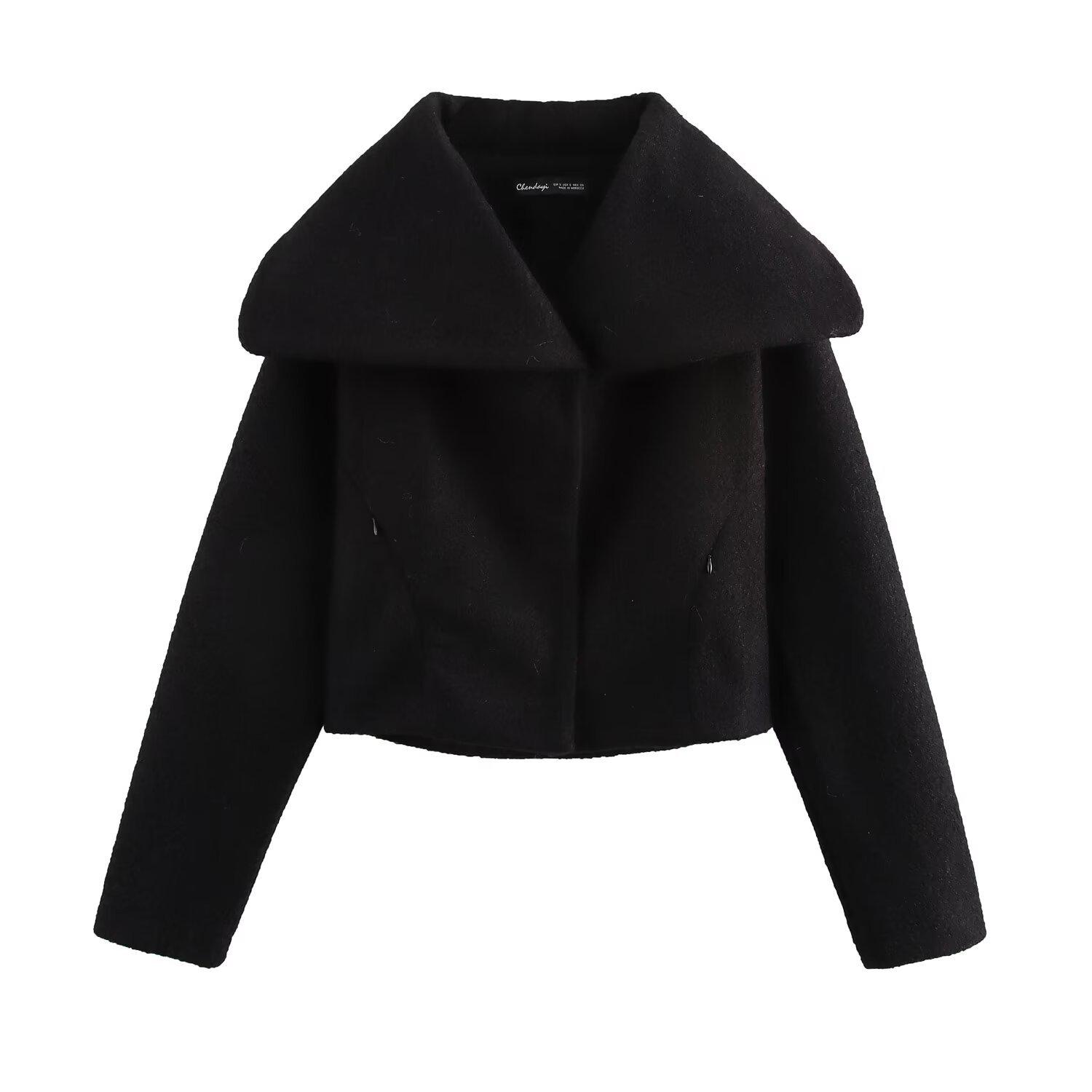 

Женская куртка на осень 2024 года в европейско-американском стиле, универсальная, с длинным рукавом L чёрный