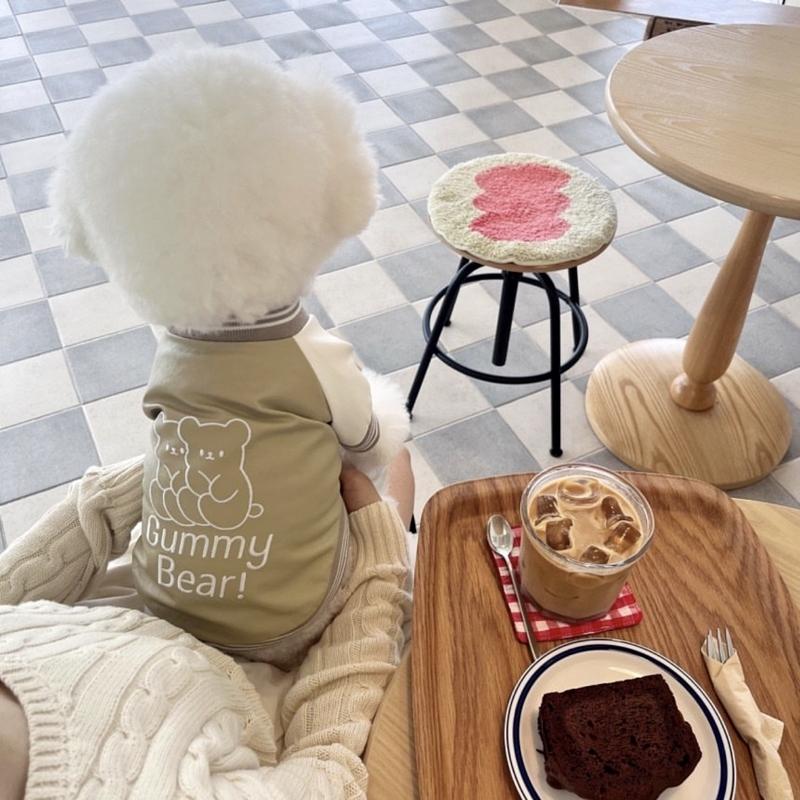 Letter Print Pet Baseball Clothing Winter Thickened Dog Sweatshirt Teddy Warm Clothes Bichon Frise Soft Pullover