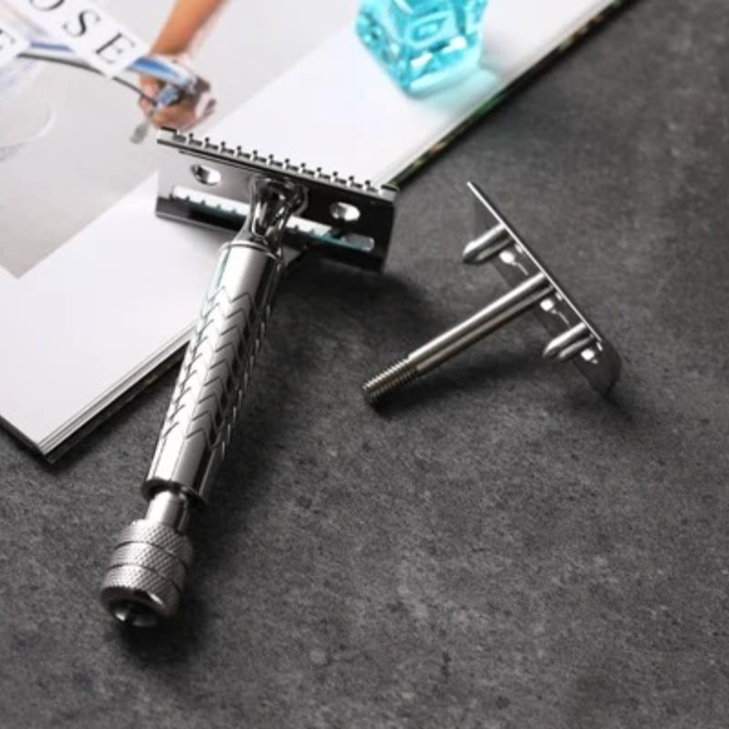 Yaqi THOT Sicherheitsrasierer aus Edelstahl für Damen und Herren, Doppelklingen-Rasierklingen aus Edelstahl