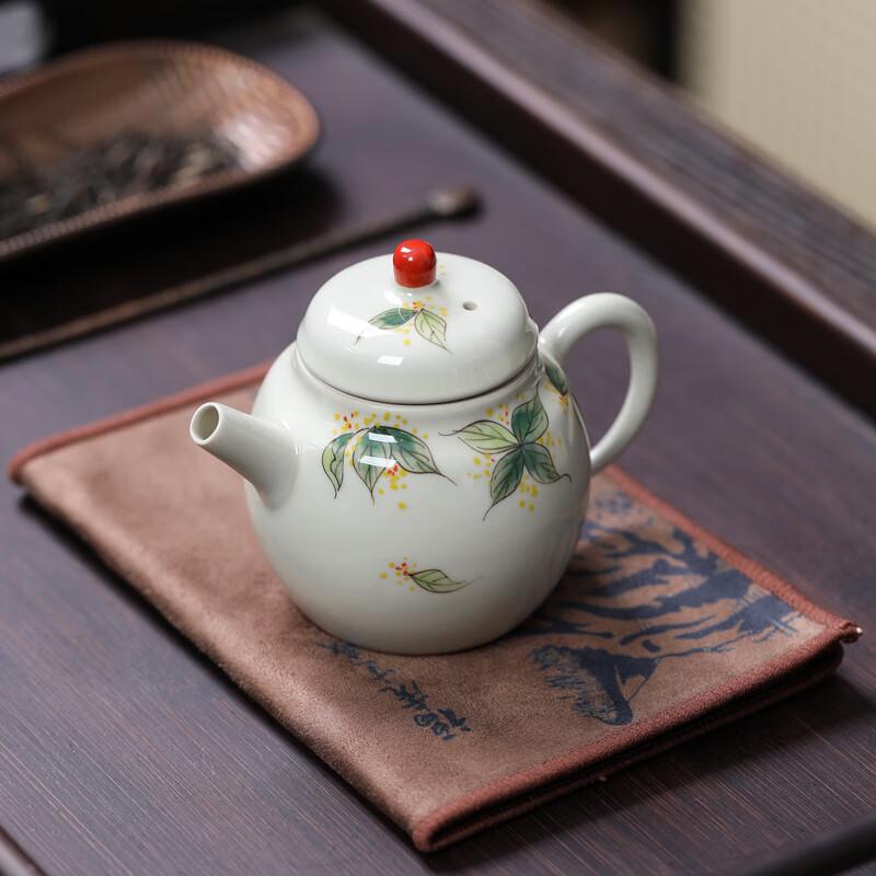 Hand-Painted Osmanthus Chinese Ceramic Teapot