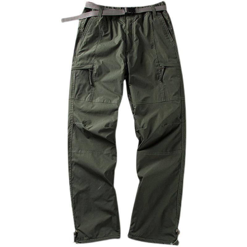 Men's Autumn/Winter Windproof Waterproof Soft Shell Trousers - Thick, Loose, and Velvet-Lined for Outdoor Casual Wear