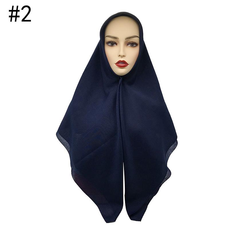 High Quality Malaysian Ladies Hijab Scarf Solid Color Cotton Oversize Square Scarf Muslim Shawls and Wraps Hijabs Foulard Femme