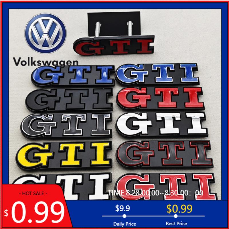 AABIN1 VW 2026 Hot 3D Metal Logo GTI Car Front Grille Badge Emblem For Volkswagen Polo Typ 9N3 6R AW Golf 4 5 6 8 MK3 MK4 MK5 MK6 Auto