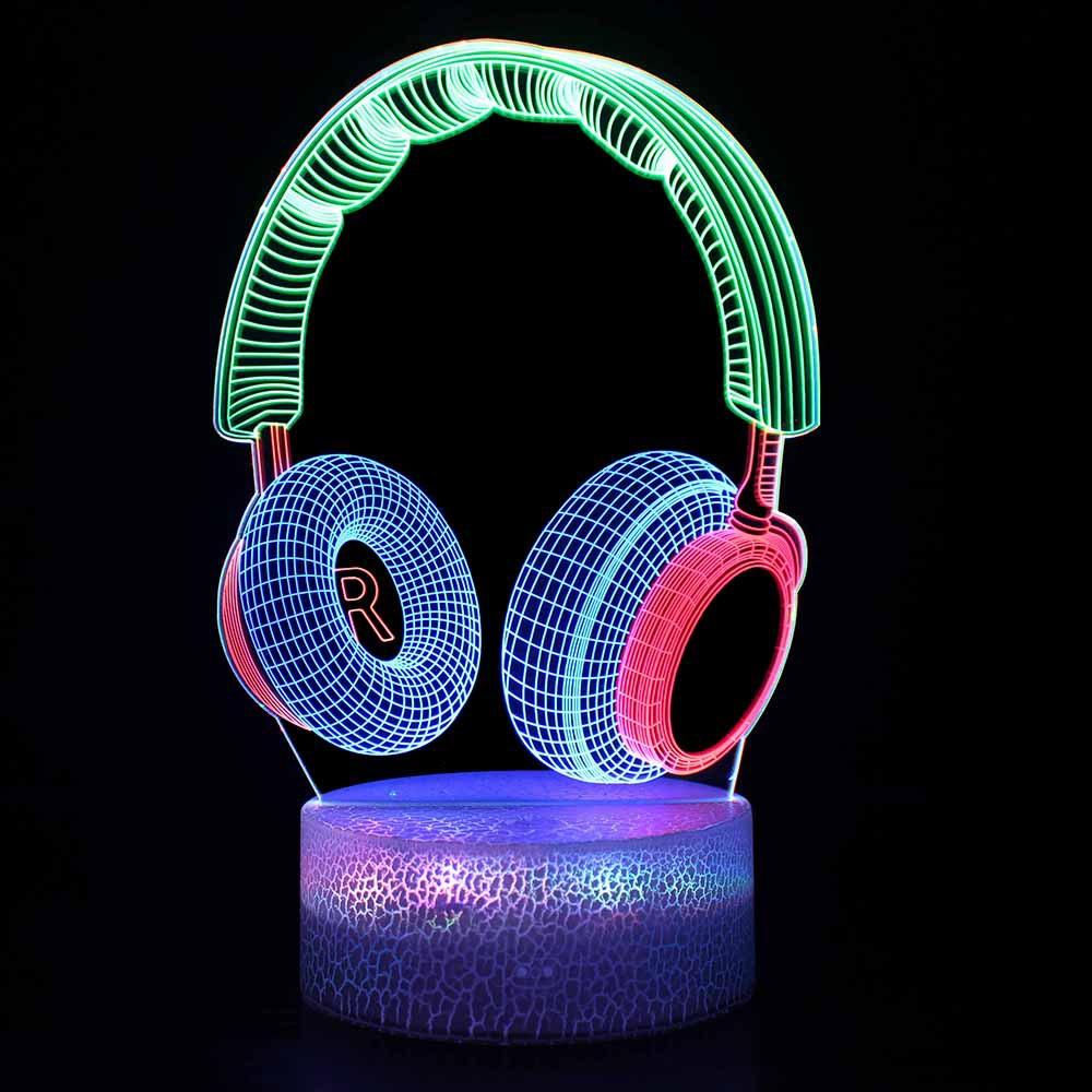 Music Taylor Guitar Music Note Earphones Series Ambient Light Usb Colorful Rgb Night Light Small Desk Lamp