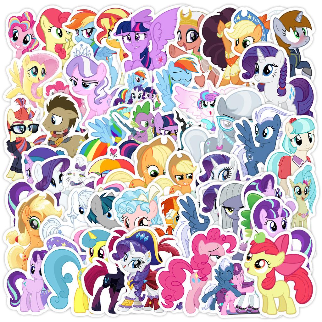 50 Pony Pony Doodle Aufkleber Niedliche Kinder Kreative DIY Materialaufkleber Cartoon Anime Aufkleber