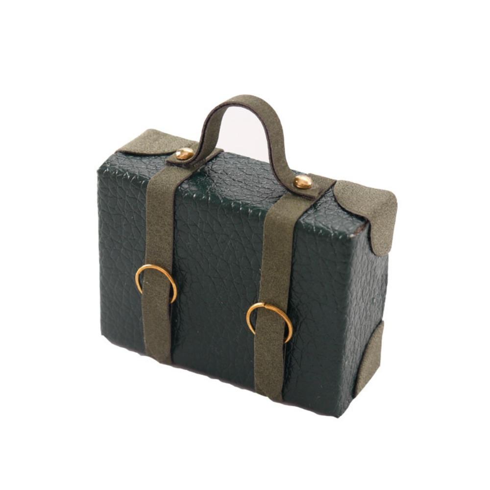 DIY 1:12 Dollhouse Miniature Briefcase Wood Miniature Model Suitcase Model Document Foreskin Box Doll House Accessories