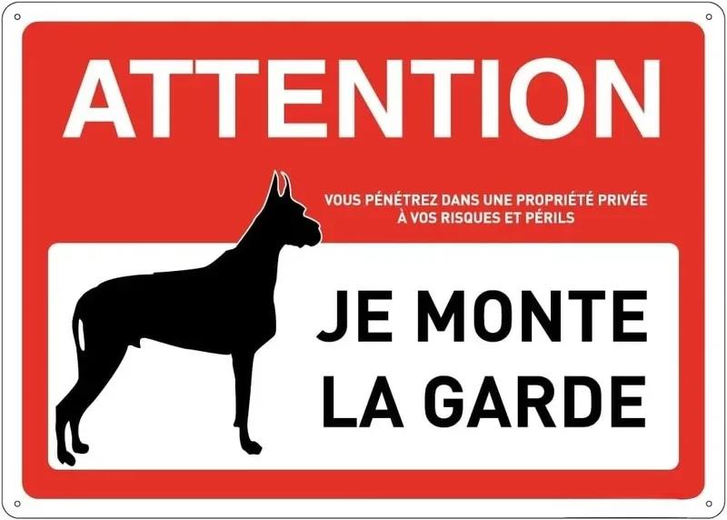 Hisun Tin Sign HD Tin Sign Bilingual Security Warning Wall Decor Retro French English Video Surveillance Metal Poster for Business Home