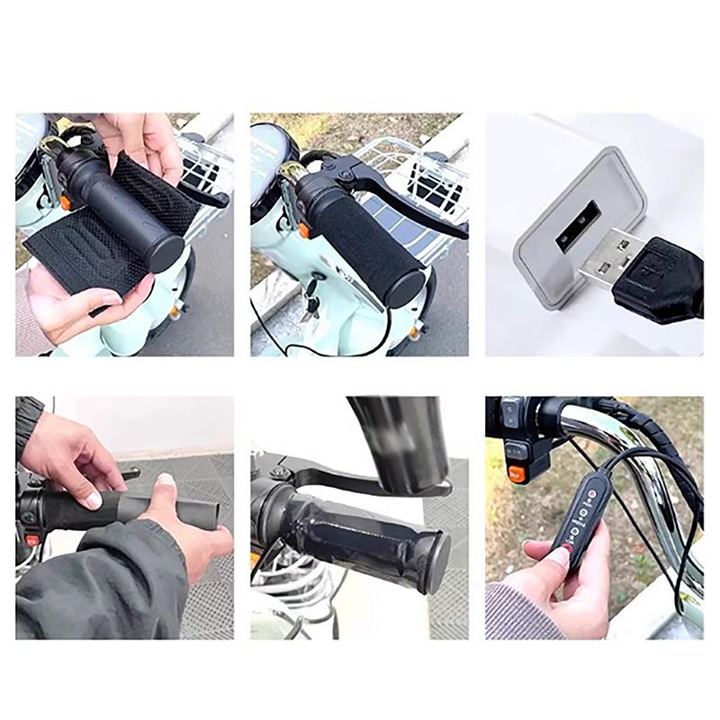 1Pair 5V 2A Usb Electric Motorcycle Heated Handlebar Cover 3 Gear Warmer Heated Handgrips Handle Cover Motorcycle Accessories