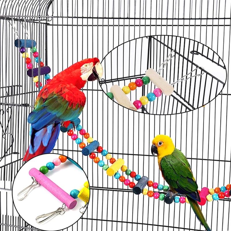 Parrots Cage Ladder Swing Set Wooden Swing Standing Supplies Bridge Training Parrots Standing Supplies