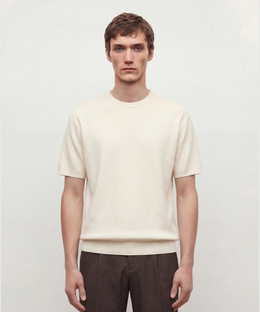 Jilseutyueoteunyuyogmaen Texture Mix Crew Neck Knit - Ivory (Jnsw6B504Iv)