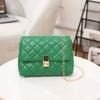 Rhombus Embroidery Thread Women's Bag New Popular Urban Simple Chain Messenger Bag Fashionable Shoulder Bag