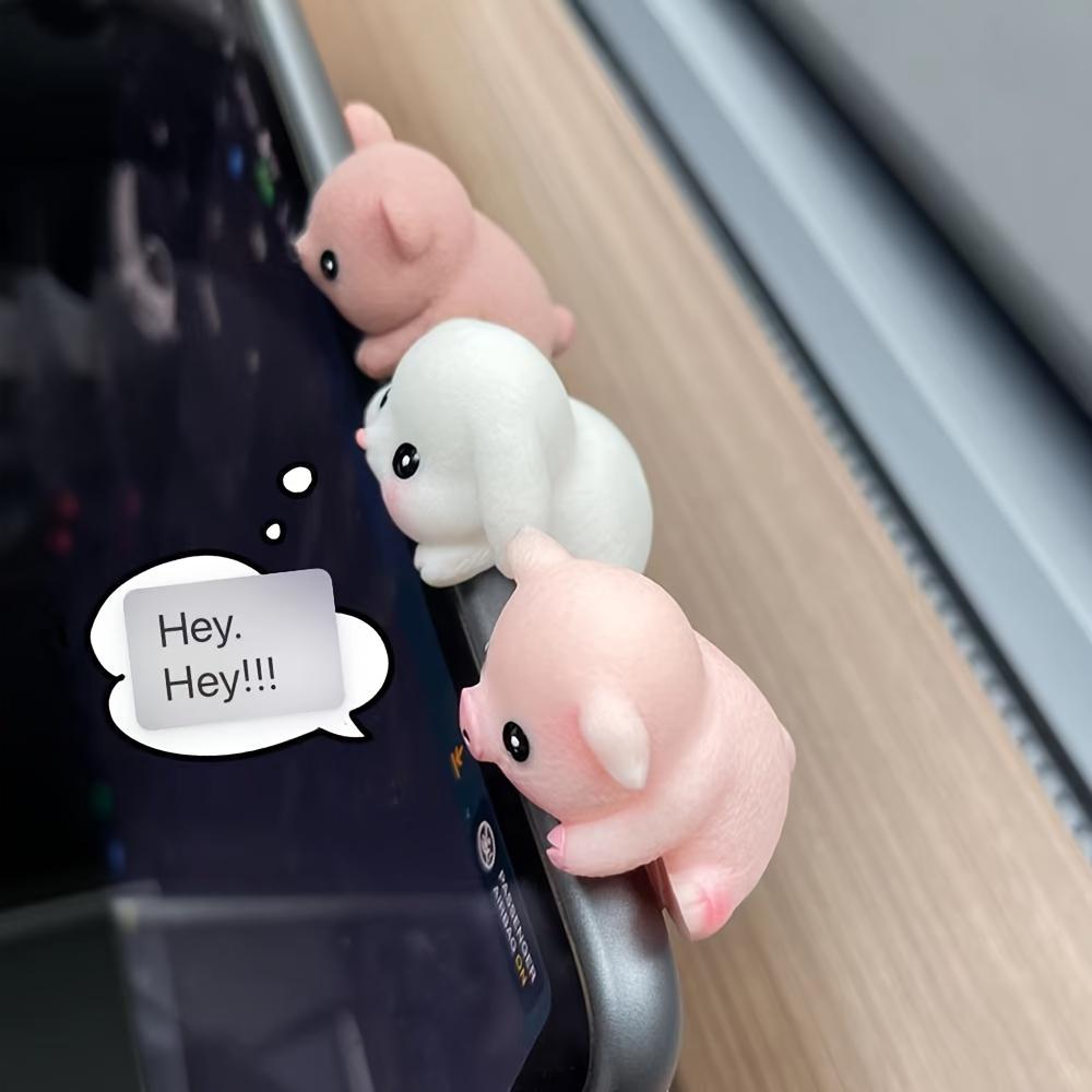 1pc 3D Cartoon Animal Figurine, Resin Desk and Dashboard Decor, Cute Miniature Office Ornament Collection, Non-Electric Desk Accessory