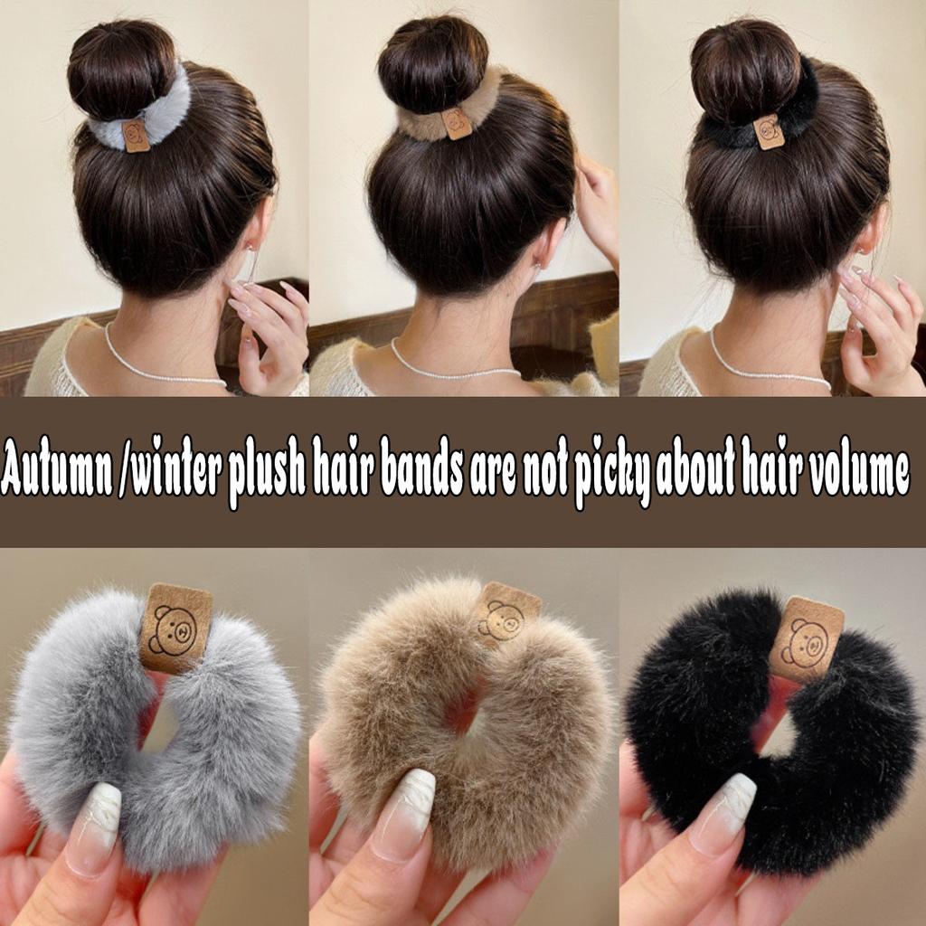 Plush Fluffy Autumn Winter Elastic Hair Bands for Women And Girls Large Intestine Ponytail Holder Hair Rings 1/3PCS Hair Accesso
