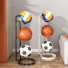 White Ball Storage Basket Carbon Steel Football Display Rack  Indoor