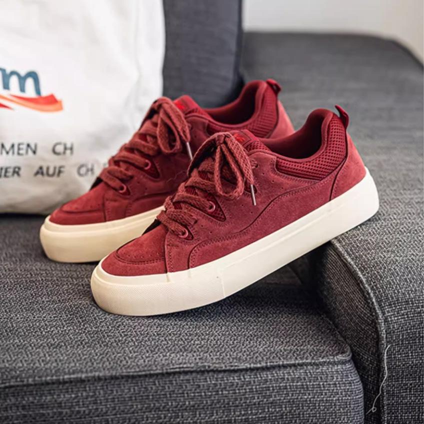 Herren Plateau Sneaker 2025 Mode Bequem Rutschfest Schnürschuhe Outdoor Skateboard Freizeitschuhe Flats Hochwertige Sneaker