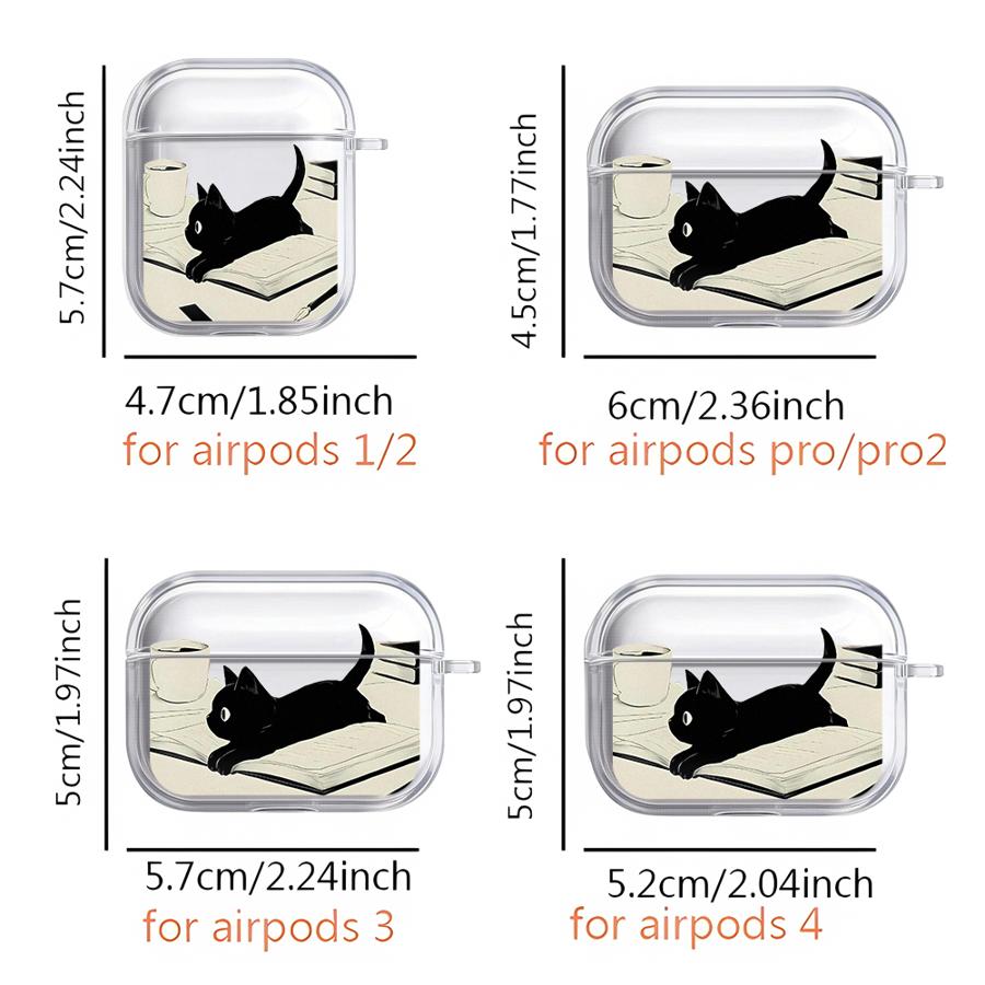 Cute Cat Clear Earphone Cases Cover Case For Airpods 4 Pro3 Pro2 1 Pro 3 2