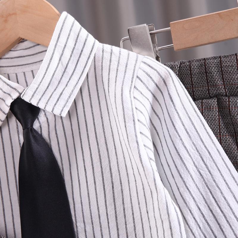 2025 Jaro Podzim Batole Dítě Děti Chlapci Gentleman Oblečení Sady Párty Svatba Oblečení Oblek Tričko+Vesta+Kalhoty 3dílná Sada 0-4R