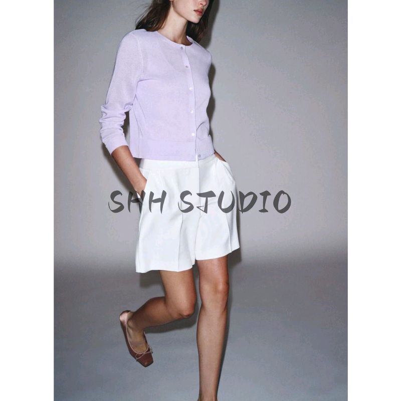Autumn New Women's Clothing French Lazy Style Single-Breasted Thin Needle round Neck Long Sleeve Knitted Coat 3519129