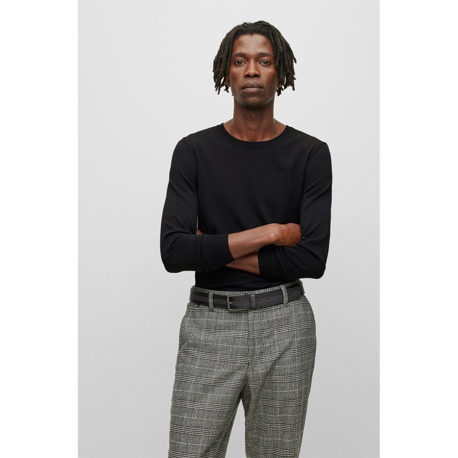 Boss Wool Crew Neck Slim Fit Knit 50468239_001 Black/L