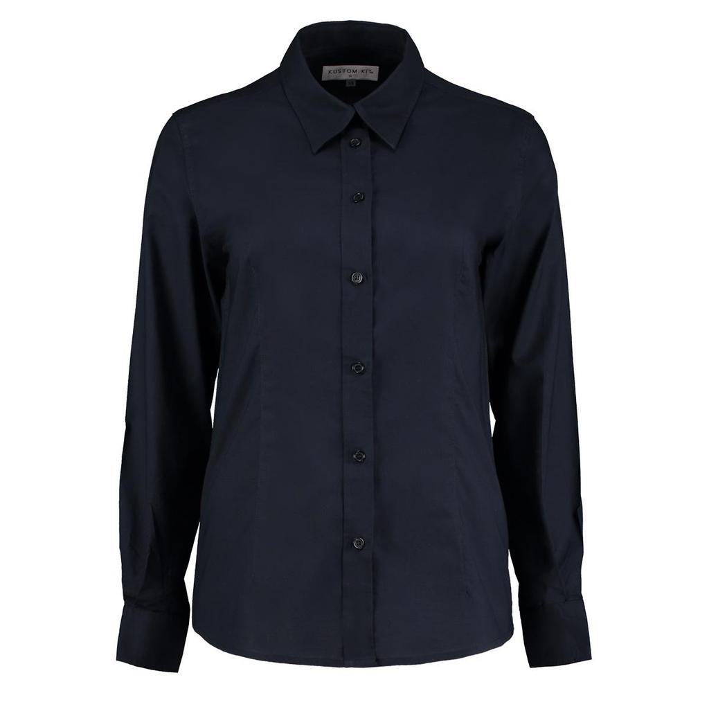 Kustom Kit Ladies Workwear Oxford Long Sleeve Shirt