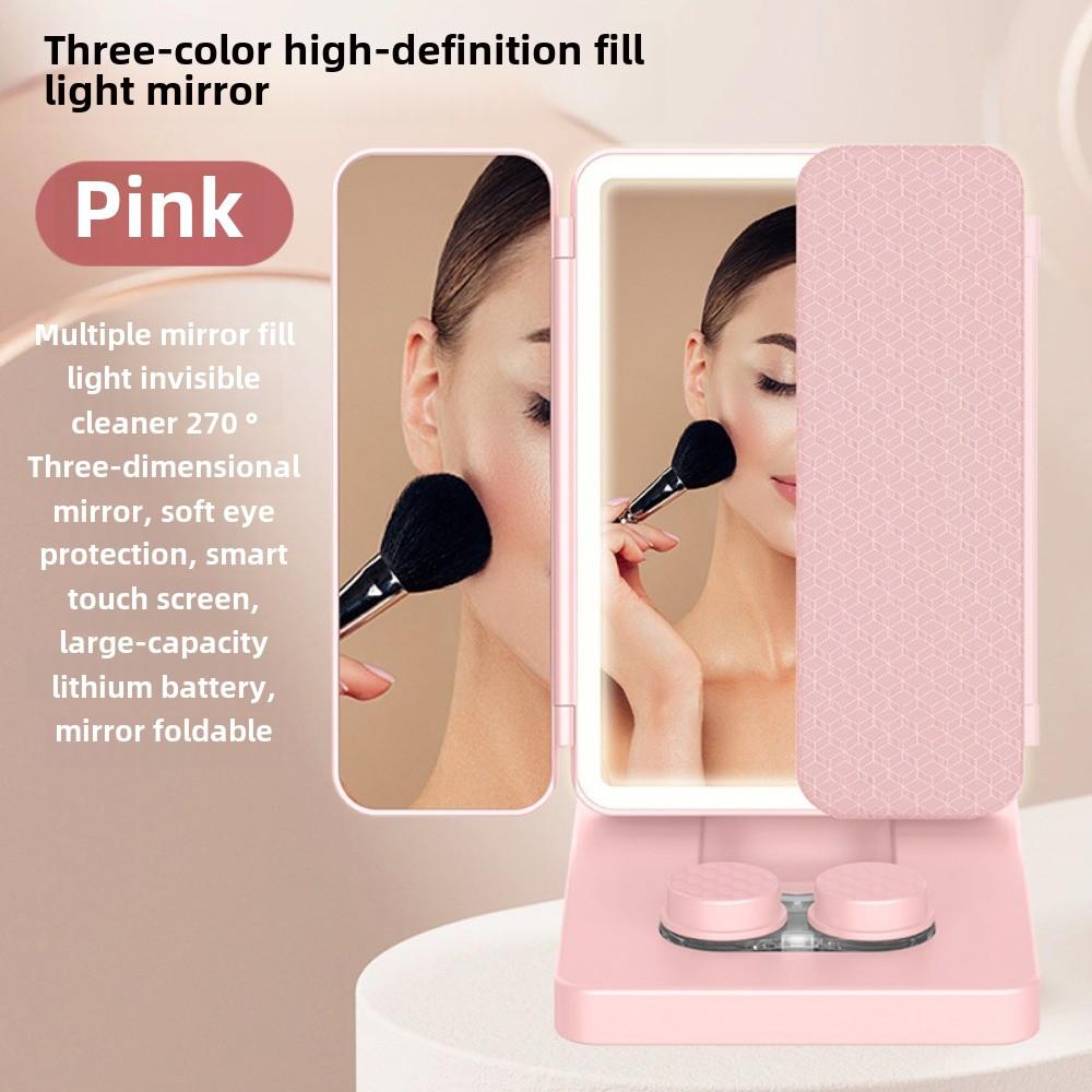 Folding Fill Light Makeup Mirror with Light Rechargeable LED Vanity Mirror