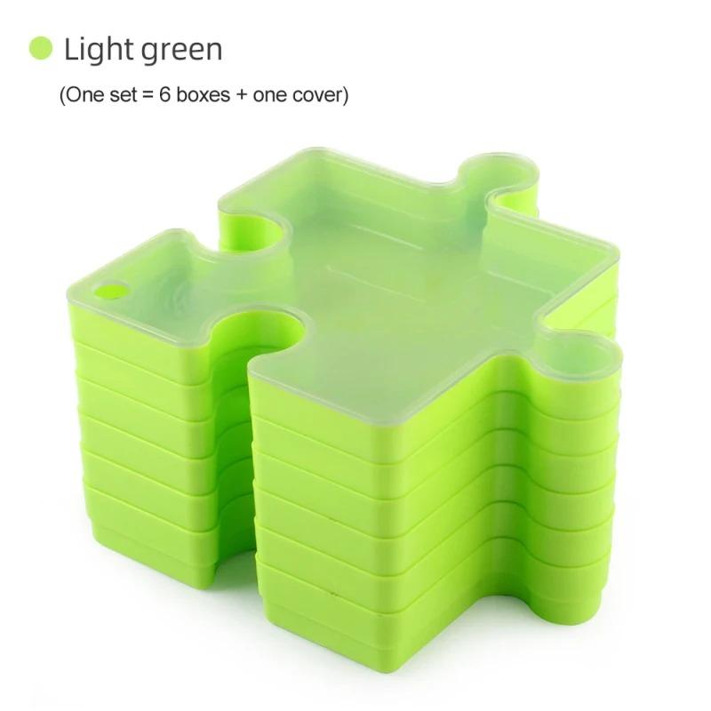 6-layer Puzzle Storage Box With Transparent Cover 3D Puzzle Splicing Sorting Organizer Multifunctional Puzzle Storag Tool