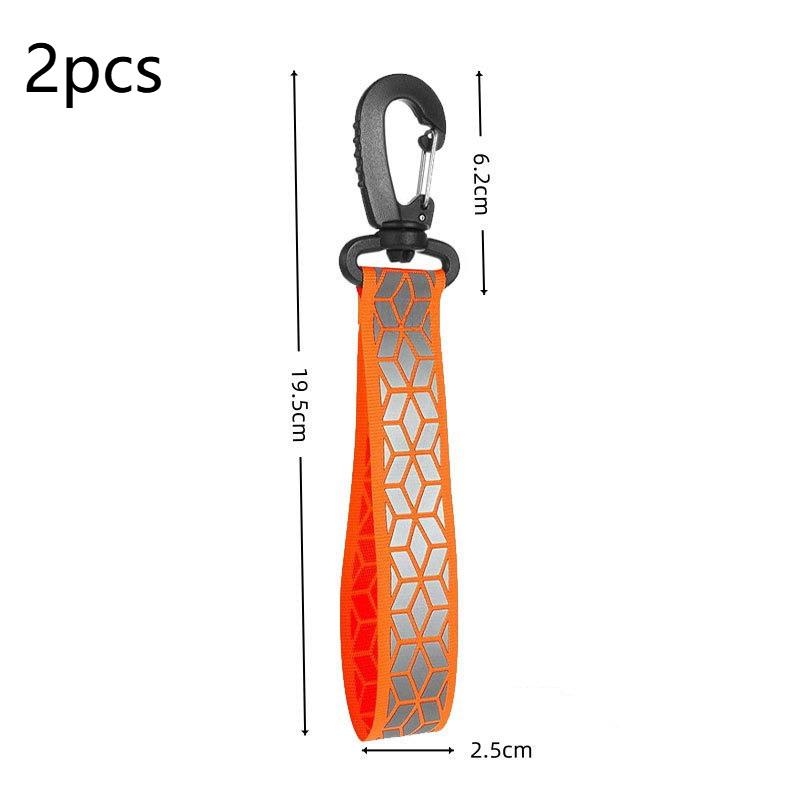 Reflective Safety Straps 2Pcs High Visibility Heavy Duty Carabiner Clips for Night Jogging Biking Camping Accessories