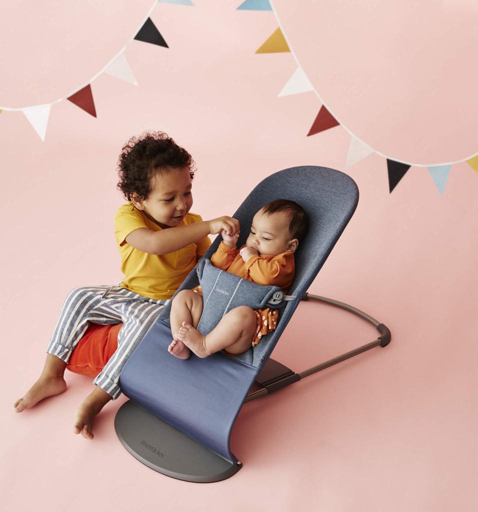 Bliss 3D Jersey Dove 1 Piece for Ages 1 Month and Up BABYBJÖRN Bouncer, Blue, (x 1),