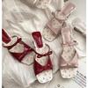 New Design Fashion Summer Wedges Heel Women Slippers Fashion Open Toe Butterfly-knot Ladies Dress Slides Lazy Shoes