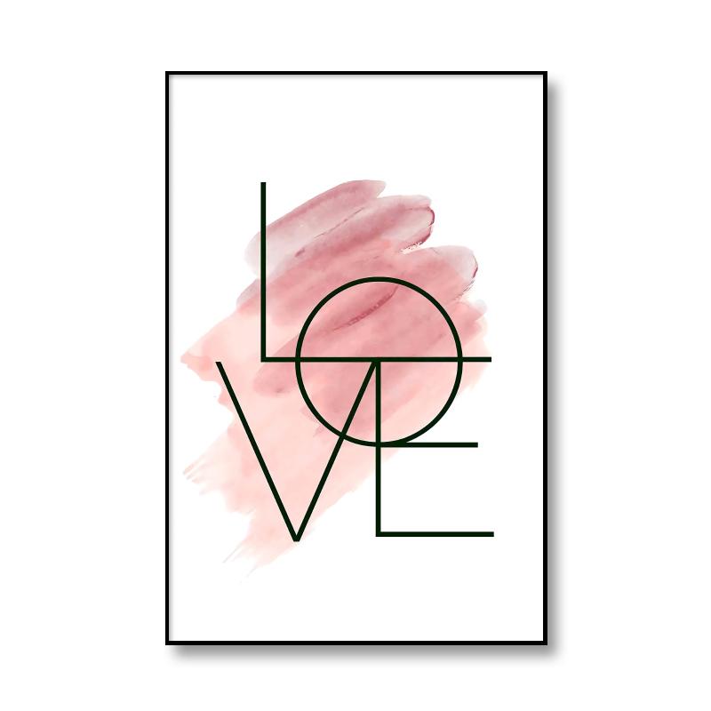 Blush Pink Feather Canvas Painting Inspirational Quote Posters and Prints Love Sign Wall Art Picture for Girls Room Home Decor