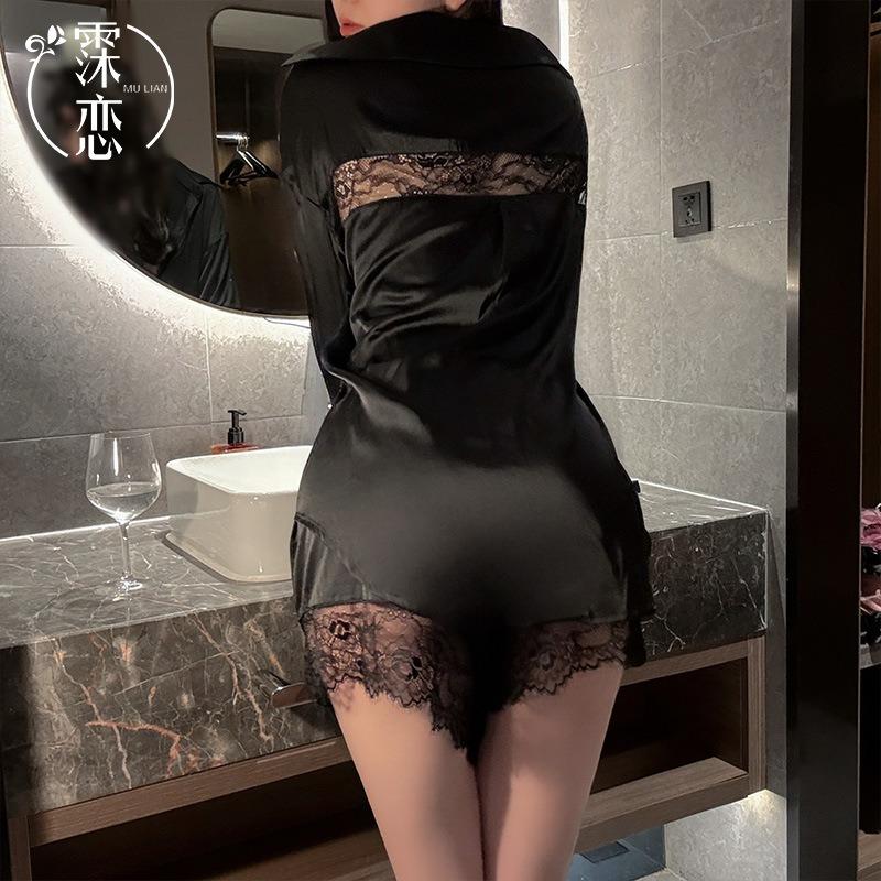 Sex Underwear Couple Sexy Lace Sex Summer Boyfriend Style Long Sleeve Shirt Clothing Set