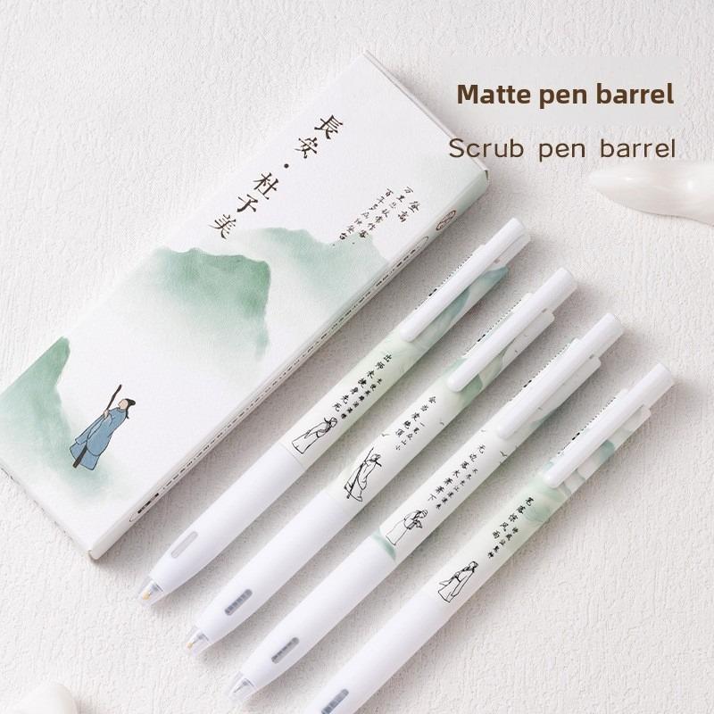 

Chinese Style Quick-drying Pressure Gel Pen ST Nib Black Ink Student Exam & Homework Smooth Writing Pen Changan Li Bai Theme