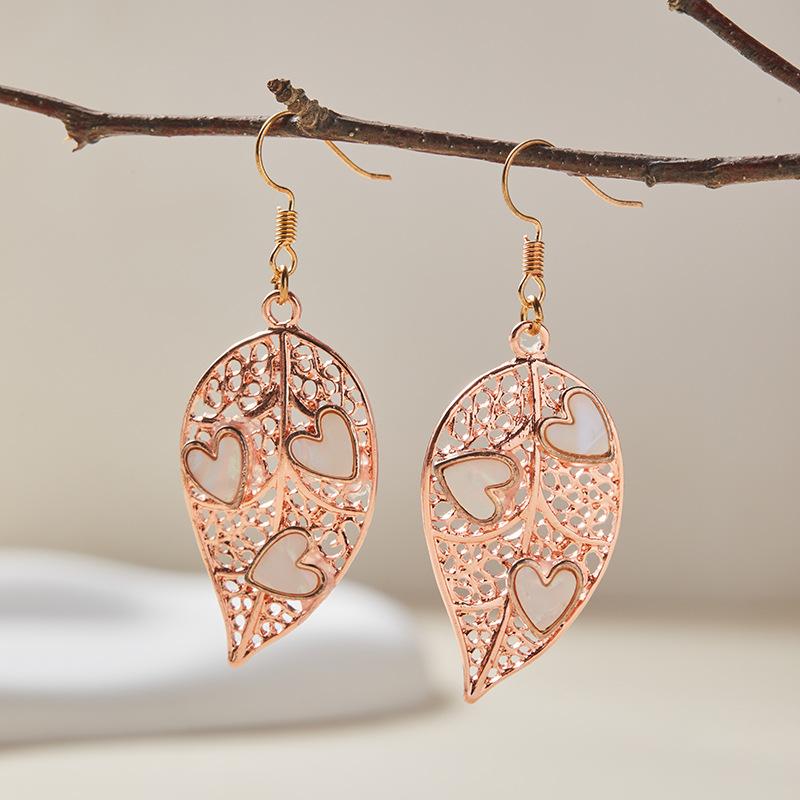 

Серьги в стиле ретро с полыми листьями, серьги-подвески Love