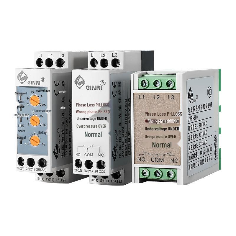 JVRD-380 Voltage Protector: Three-Phase Over/Under Voltage, Phase Loss, Sequence Imbalance Relay.