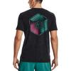 Under Armour Big Logo Print Running Sports American Vintage Crew Neck Short Sleeve T-Shirt Men Tops Black 1372590-001