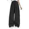 Solid Color Casual Pants Girl Elastic Waist Straight Summer Loose Breathable Wide Leg Pant Children's Summer Trousers