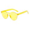 Fashion Rimless Transparent Sunglasses Uv400 Oval Frameless Sun Glasses Vintage Red Pink Blue Yellow Orange Eyewear