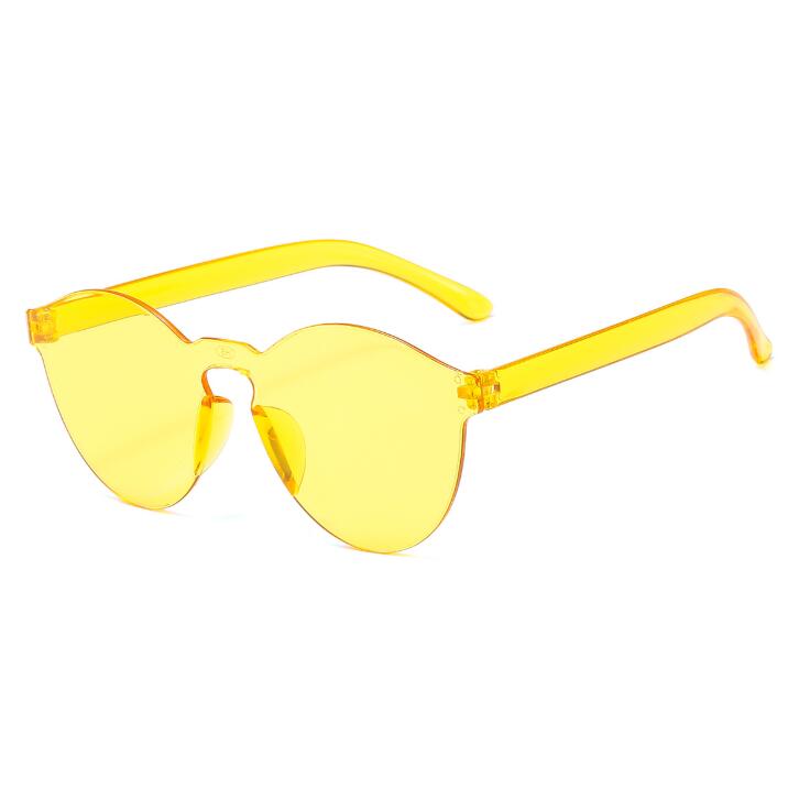 Fashion Rimless Transparent Sunglasses Uv400 Oval Frameless Sun Glasses Vintage Red Pink Blue Yellow Orange Eyewear