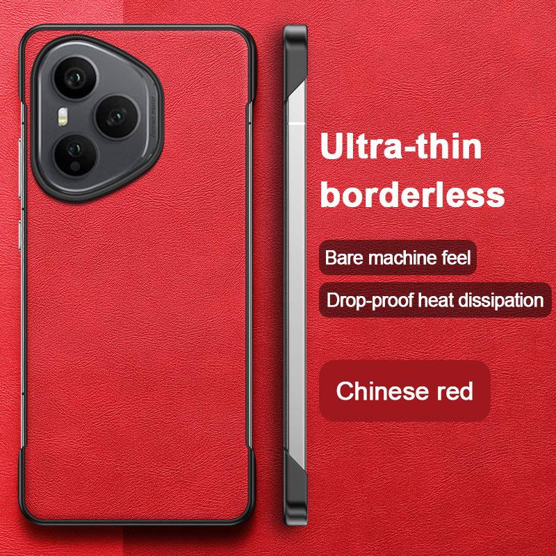 New Luxury Solid Color Leather Not Border Shockproof Phone Case For Honor 400 Pro 300 Ulttra 200 100 90 60 Pro Bumper Back Cover