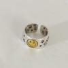 Korean Style Smiling Face Ring with Star Playing Card Design - Open Adjustable