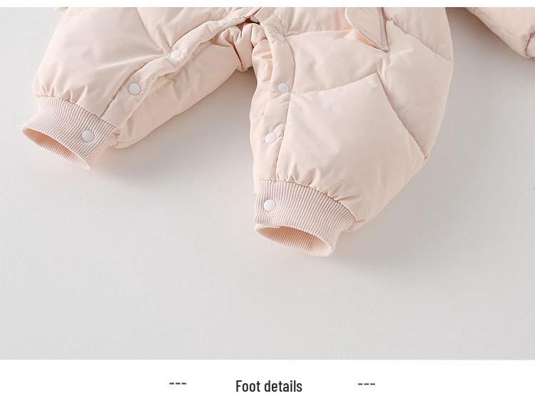 90% Weiße Entendaunen Baby Mädchen Winter Strampler - Leicht, Fleece-gefüttert, Verdickt zum Krabbeln im Freien